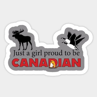 Proud Canadian Girl Sticker